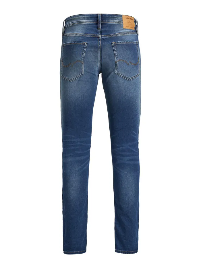 Jeans JACK and JONES Mens GLENN ORIGINAL GE 006 INDIGO KNIT SLIM FIT JEANS Blue Blue Denim