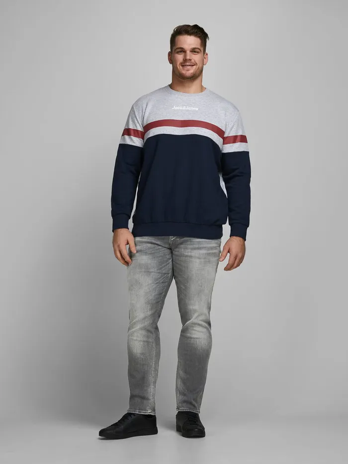 Jeans JACK and JONES Mens TIM ORIGINAL JOS 183 PLUS SIZE SLIM FIT JEANS Grey Grey Denim