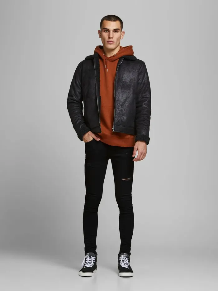 Jeans JACK and JONES Mens TOM ORIGINAL NA 042 SKINNY FIT JEANS Black Black Denim