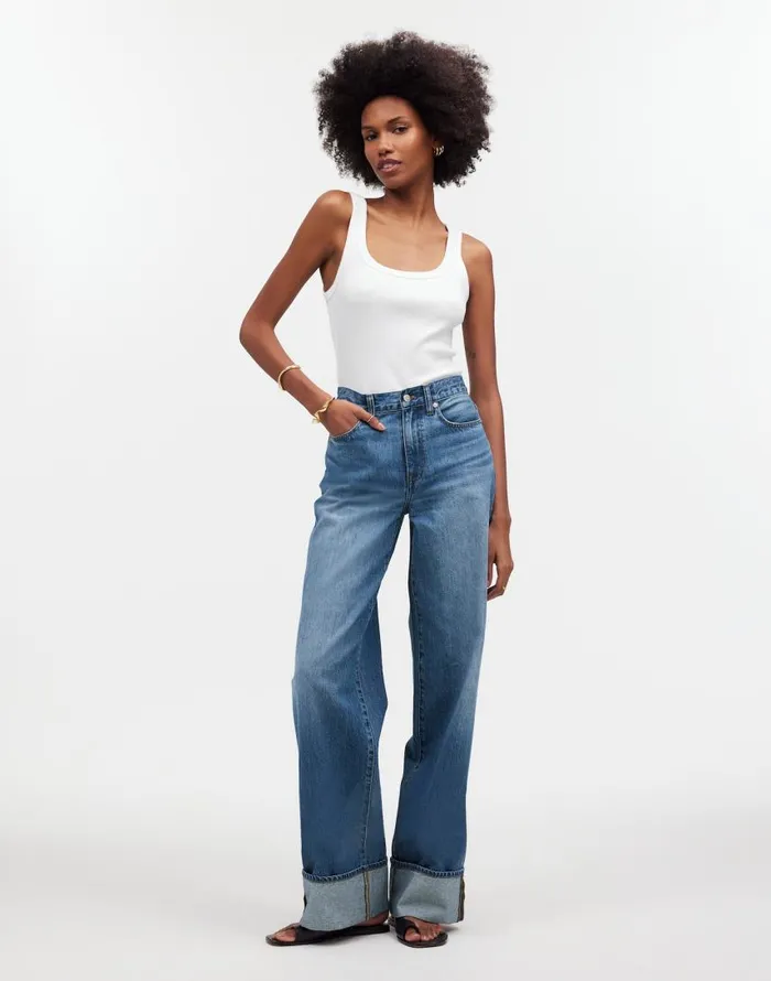 Jeans Women Madewell SuperwideLeg Jeans In Fannin Wash Fannin Wash