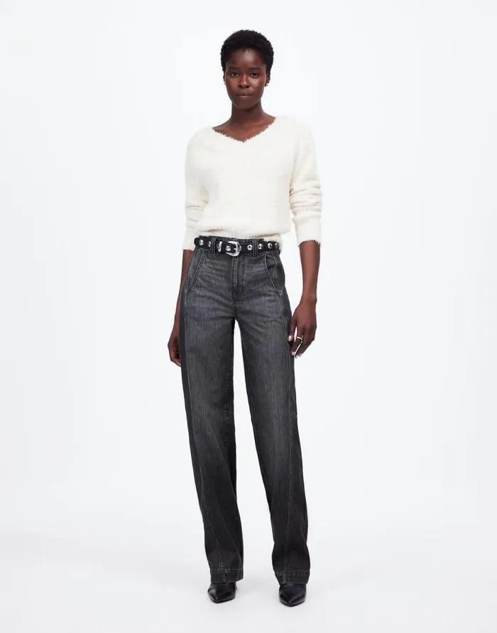 Jeans Women Madewell Tapered Denim Trousers In Robles Wash Robles Wash