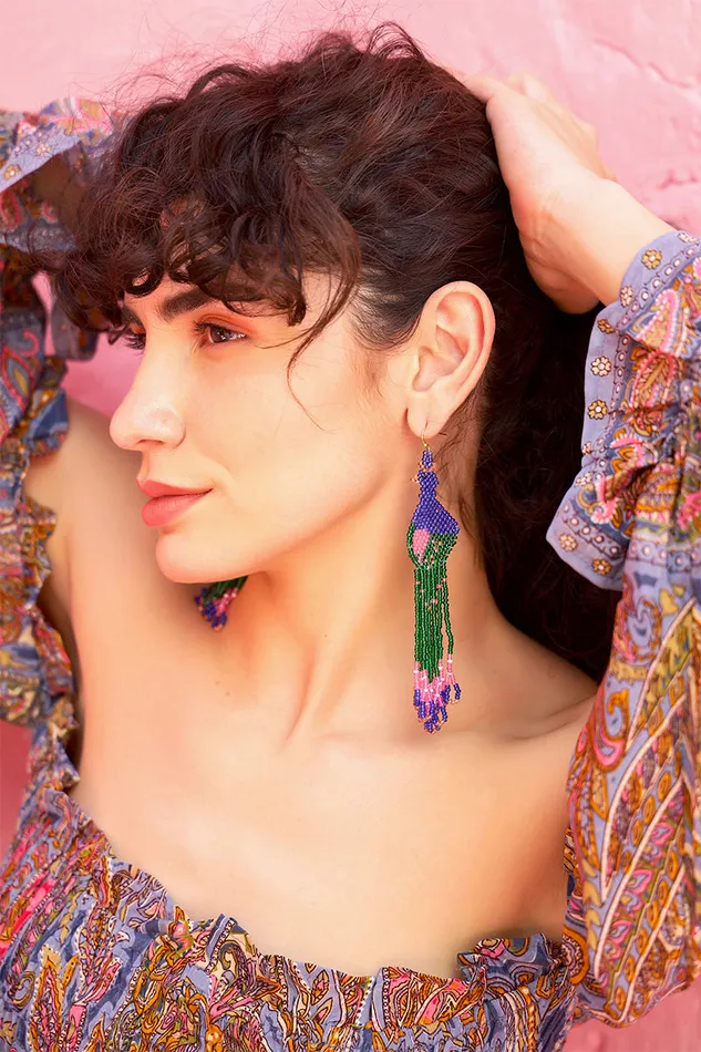 Jewelry America and Beyond Women Peacock Plumes Earrings
