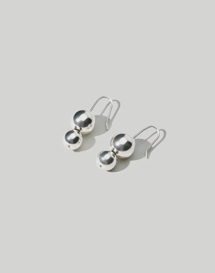 Jewelry Women Madewell Maslo Jewelry Double Orb Silver Earrings Silver