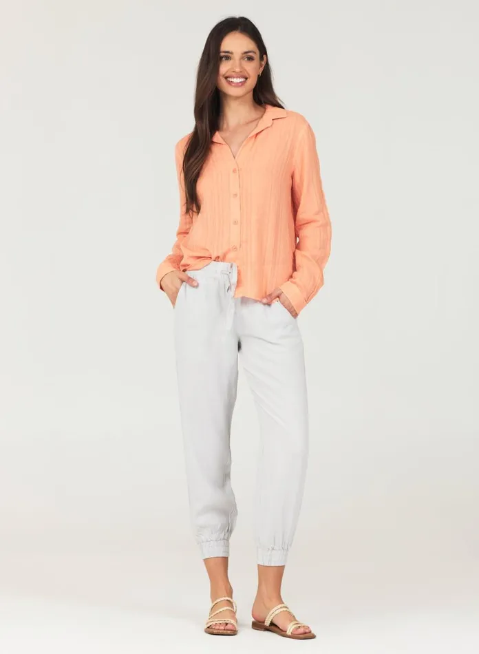 Joggers Women Bella Dahl Easy Drawstring Jogger 8211 Foggy Sky