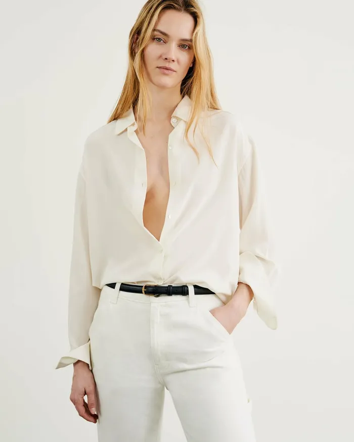 JULIEN SILK BLOUSE Black Women Nili Lotan Tops