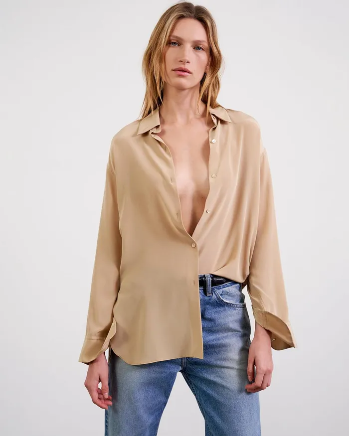 JULIEN SILK BLOUSE Black Women Nili Lotan Tops