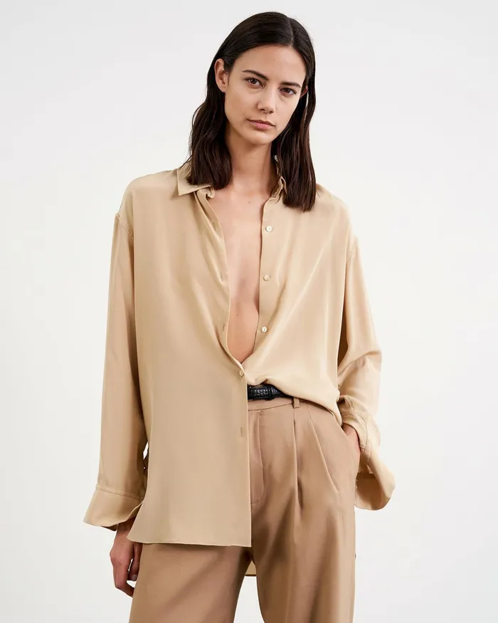JULIEN SILK BLOUSE Black Women Nili Lotan Tops