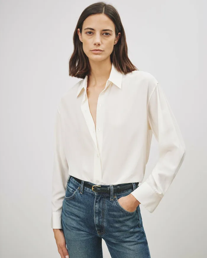JULIEN SILK BLOUSE Black Women Nili Lotan Tops
