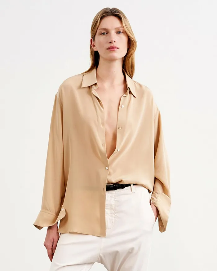JULIEN SILK BLOUSE Black Women Nili Lotan Tops