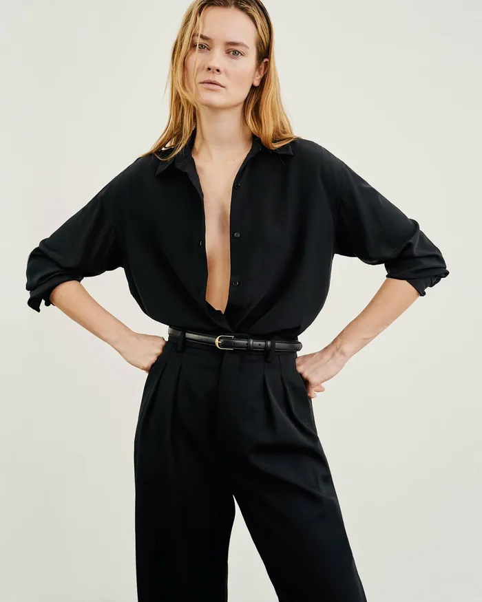 JULIEN SILK BLOUSE Black Women Nili Lotan Tops