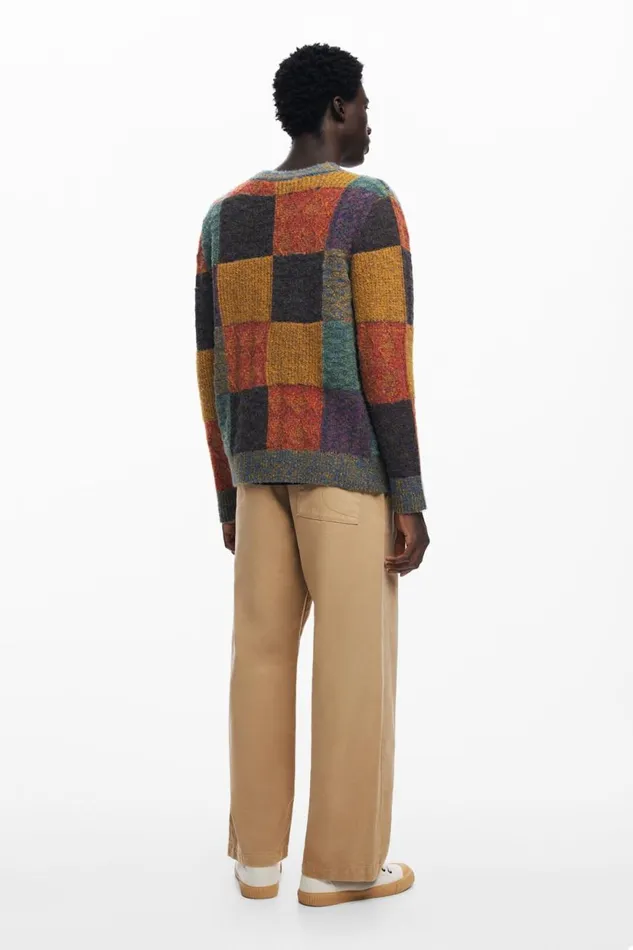 Jumpers And Sweatshirts Men Desigual Checked Cardigan Materialfinishes
