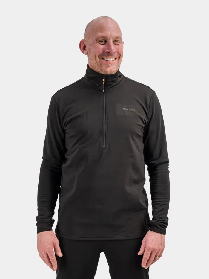 Kalle HalfZip Black Men Didriksons Fleece and Midlayers