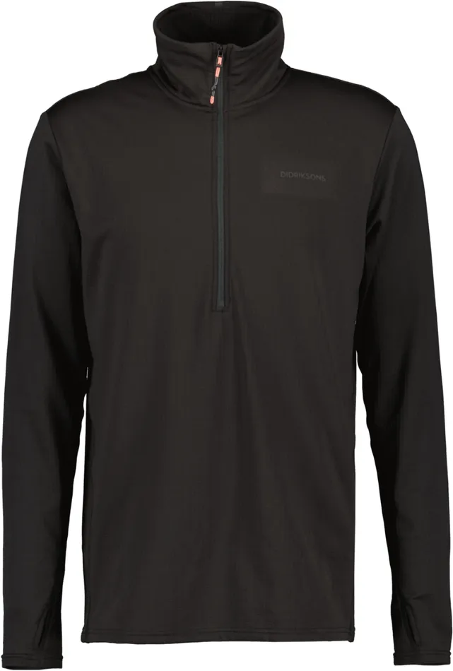 Kalle HalfZip Black Men Didriksons Fleece and Midlayers