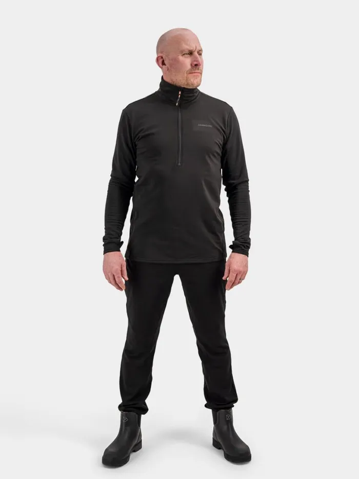 Kalle HalfZip Black Men Didriksons Fleece and Midlayers