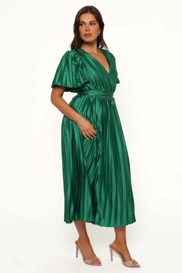 Keelah Midi Dress Emerald Green Dresses Petal and Pup Women