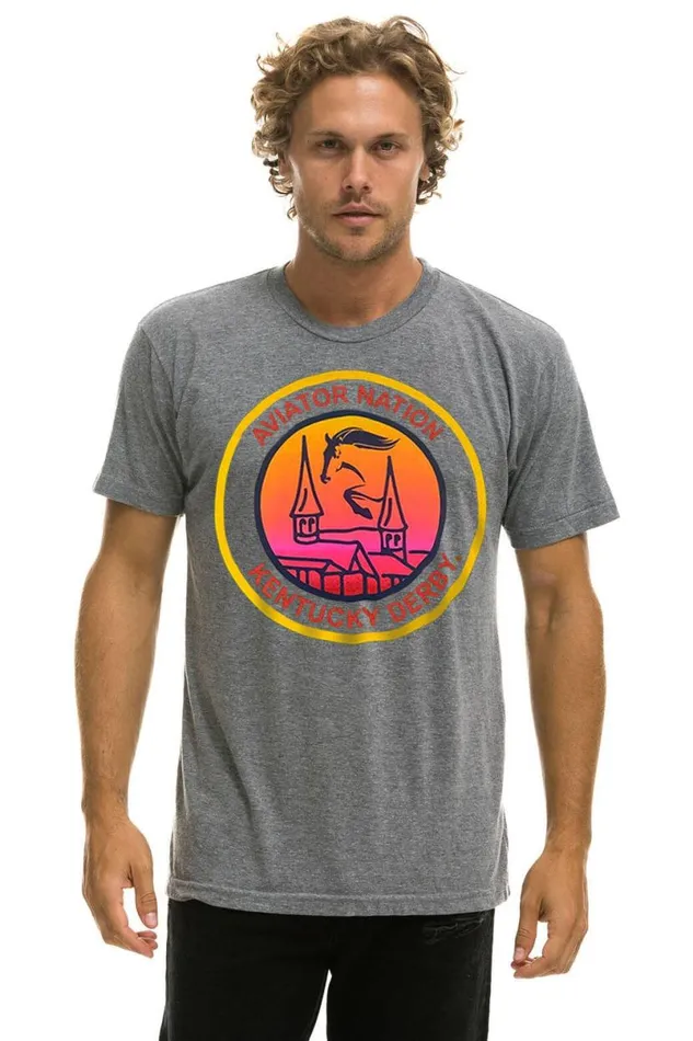 Kentucky Derby 2024 Tee 8211 Heather Grey WomenMen Aviator Nation Tees