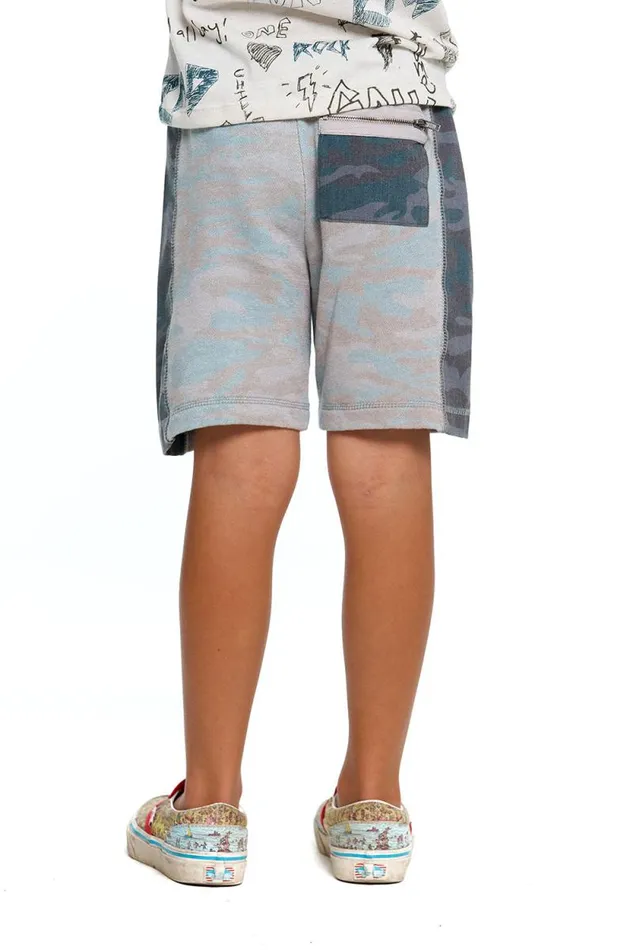 Kids Chaser Brand Boys Boys Linen French Terry With Heirloom Wovens And Rib Zipper