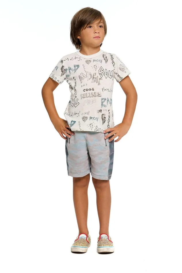 Kids Chaser Brand Boys Boys Linen French Terry With Heirloom Wovens And Rib Zipper