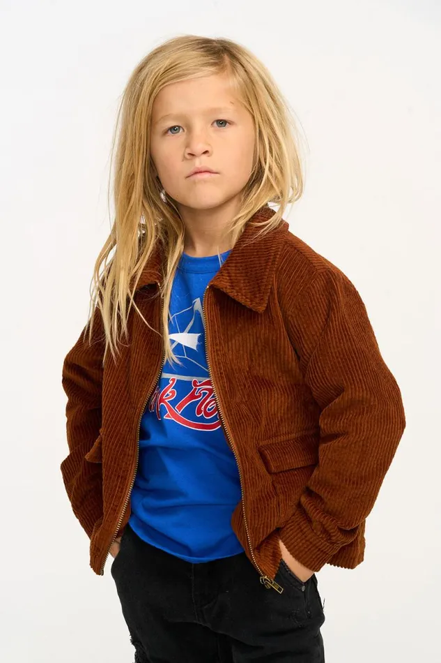 Kids Chaser Brand Boys Martin Walnut Brown Zip Up Corduroy Jacket