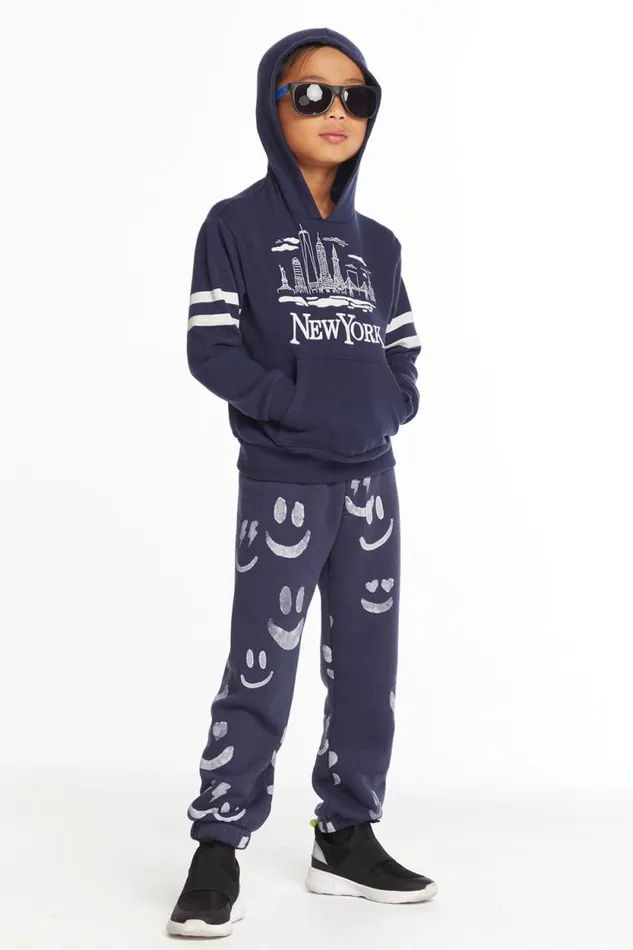 Kids Chaser Brand Boys New York Skyline Boys Pullover Hoodie