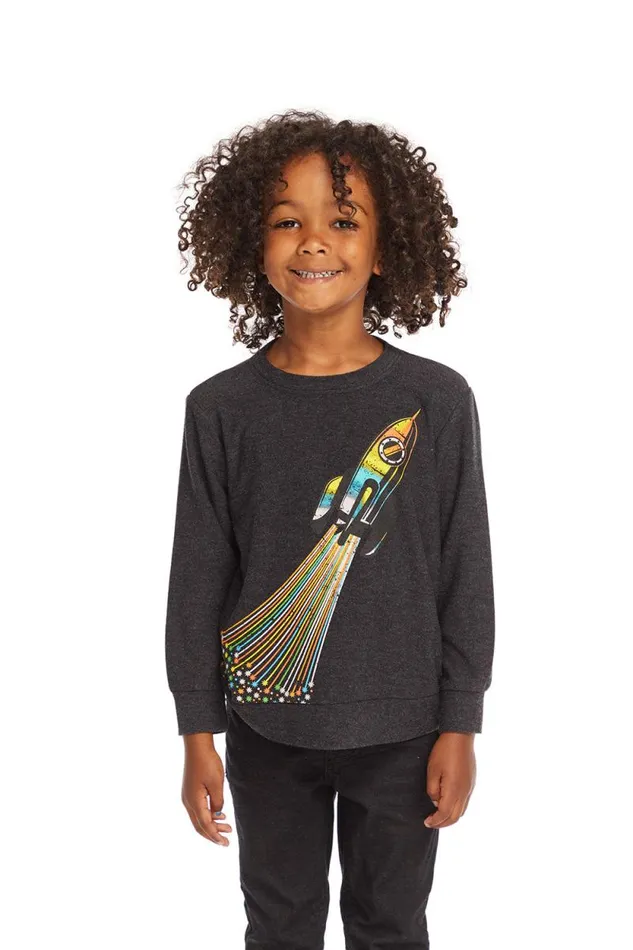 Kids Chaser Brand Boys Rocket Ship Long Sleeve