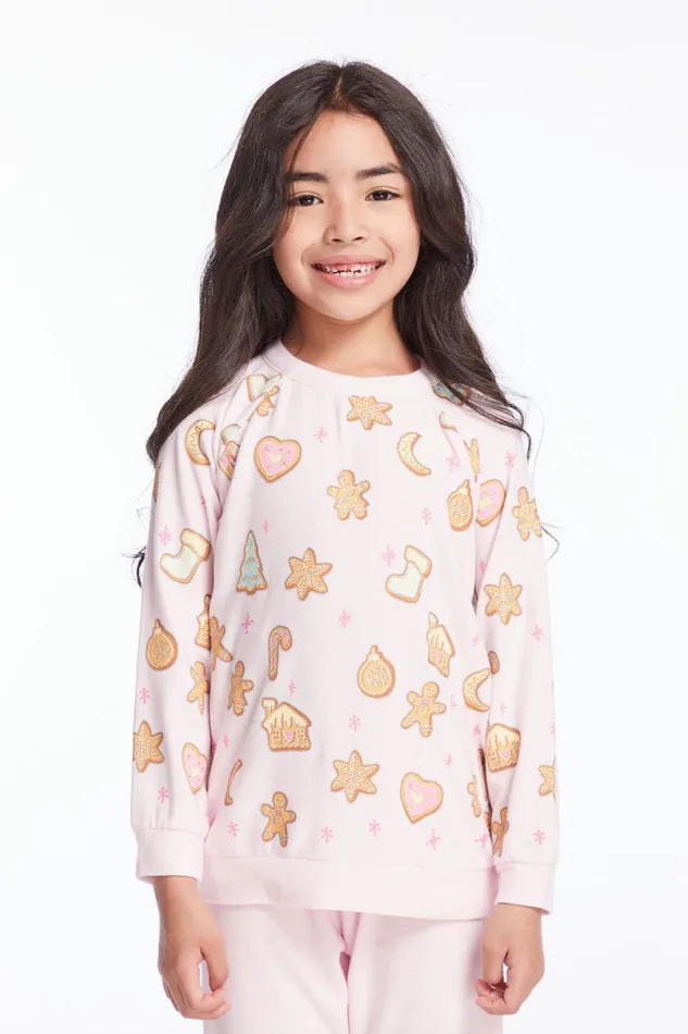Kids Chaser Brand Girls Christmas Cookies Girls Pullover