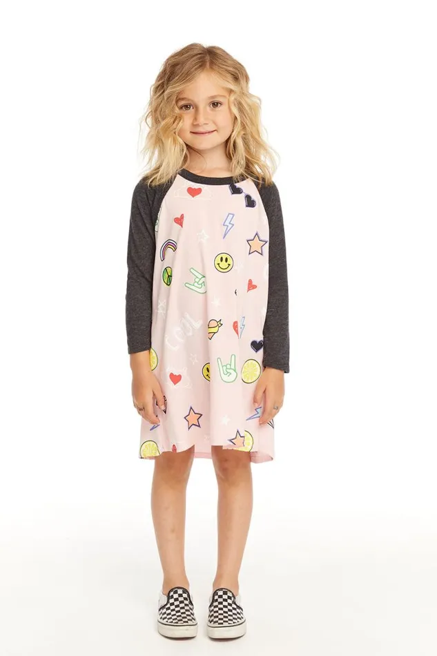 Kids Chaser Brand Girls Cool Icons Dress