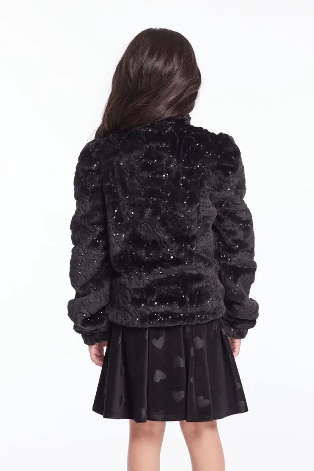 Kids Chaser Brand Girls Girls Licorice Puff Sleeve Jacket
