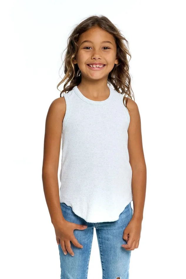 Kids Chaser Brand Girls Girls Linen Rib Racer Tank
