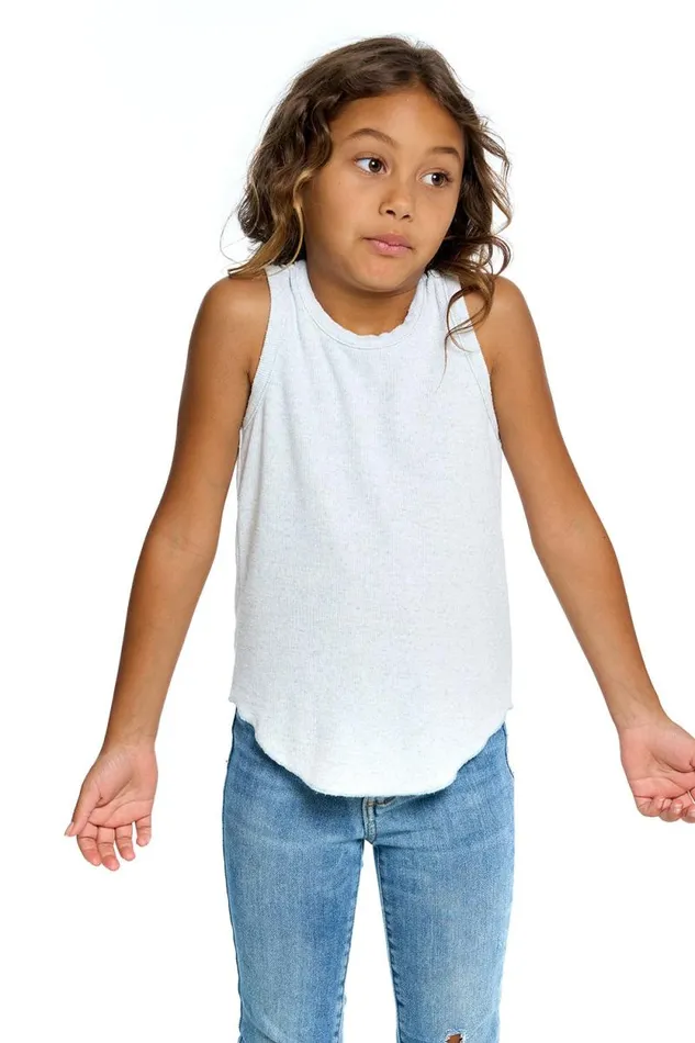 Kids Chaser Brand Girls Girls Linen Rib Racer Tank