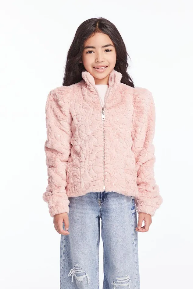 Kids Chaser Brand Girls Girls Pinky Puff Sleeve Jacket