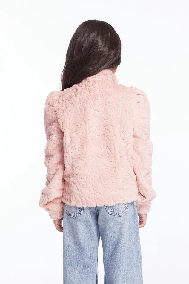 Kids Chaser Brand Girls Girls Pinky Puff Sleeve Jacket
