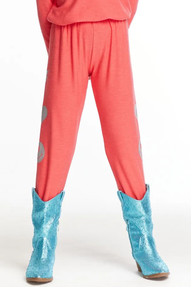 Kids Chaser Brand Girls I Love Smiles Girls Cozy Knit Sweatpant