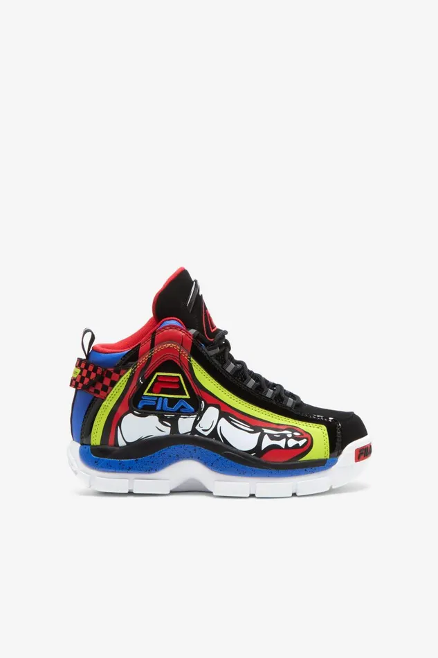 Kids Fila Grant Hill Big Grant Hill 2 Racing White Lime Punch Princess Blue