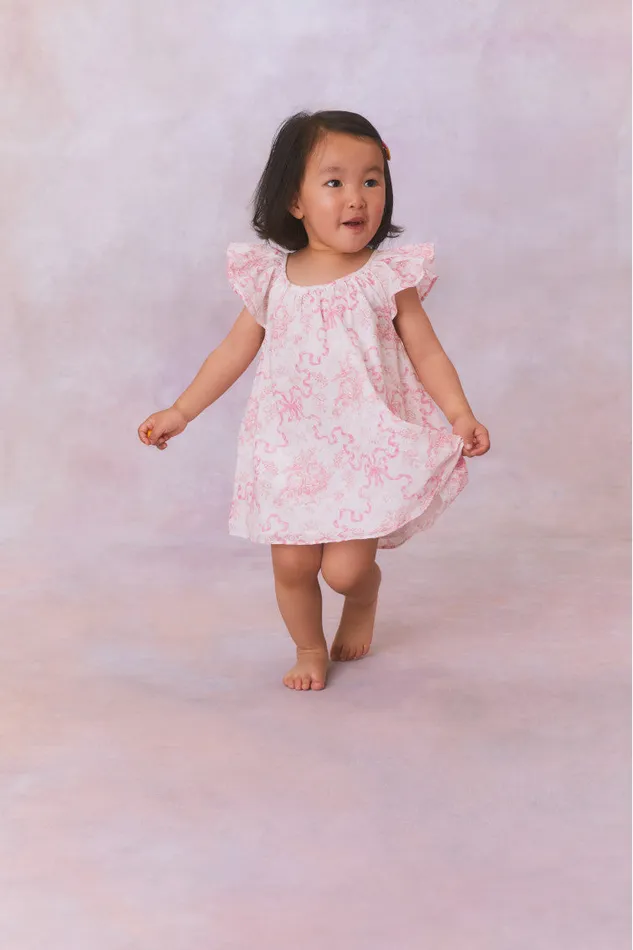 Kids LoveShackFancy Baby Baby Lou Dress Bubblegum Blast