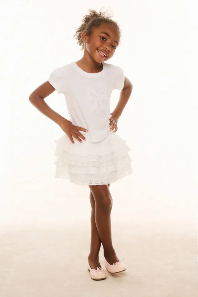 Kids LoveShackFancy Girls Girls Heritage Billie Skirt White