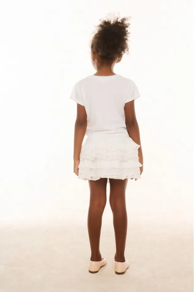 Kids LoveShackFancy Girls Girls Heritage Billie Skirt White