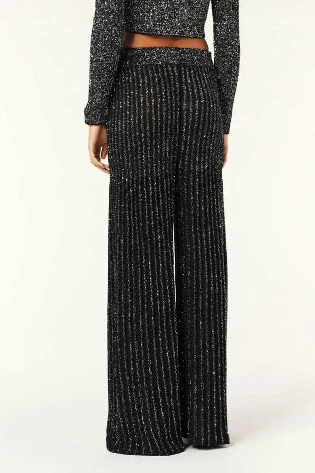 Knit Pants Donna Black Women Baandsh Pants and Jeans