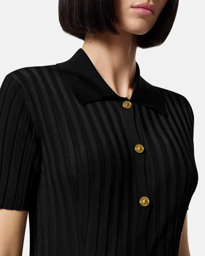 Knit Shirt Black Women Versace Knitwear