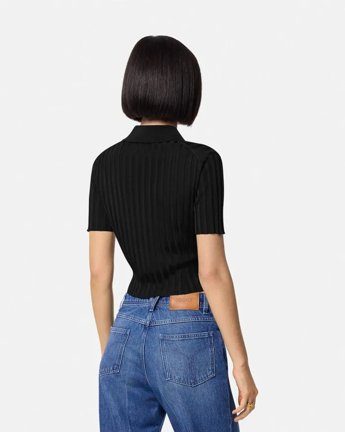Knit Shirt Black Women Versace Knitwear