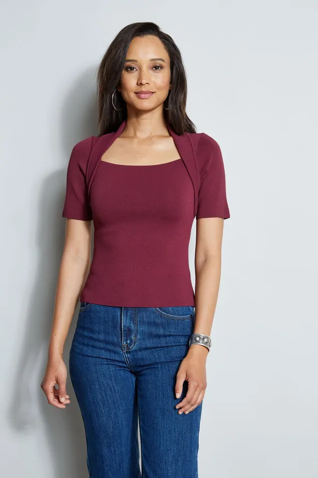 Knits and Sweaters Women Elie Tahari Contour Sweater CRANBERRY