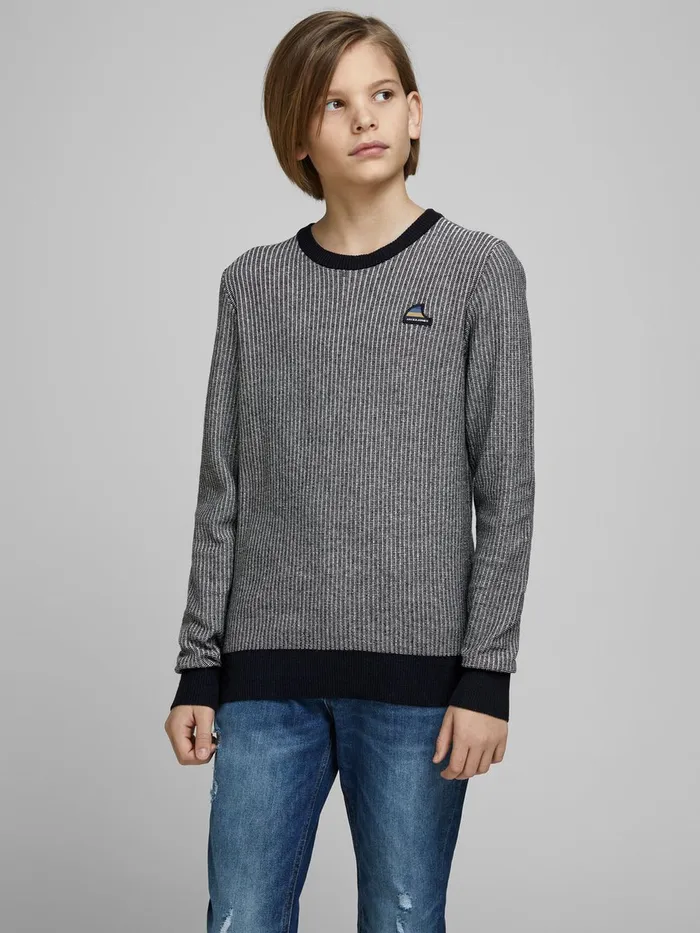 Knitwear JACK and JONES Junior BOYS TEXTURED KNITTED PULLOVER Blue Navy Blazer Gift Ideas Knitwear JACK and JONES Junior BOYS TEXTURED KNITTED PULLOVER Blue Navy Blazer Gift Ideas