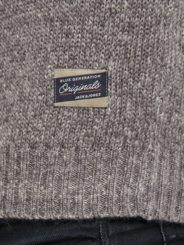 Knitwear JACK and JONES Mens CREW NECK KNITTED PULLOVER Grey Grey Melange Gift for Friend