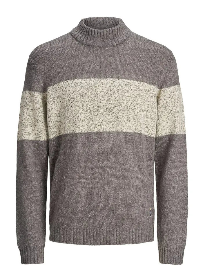 Knitwear JACK and JONES Mens CREW NECK KNITTED PULLOVER Grey Grey Melange Gift for Friend