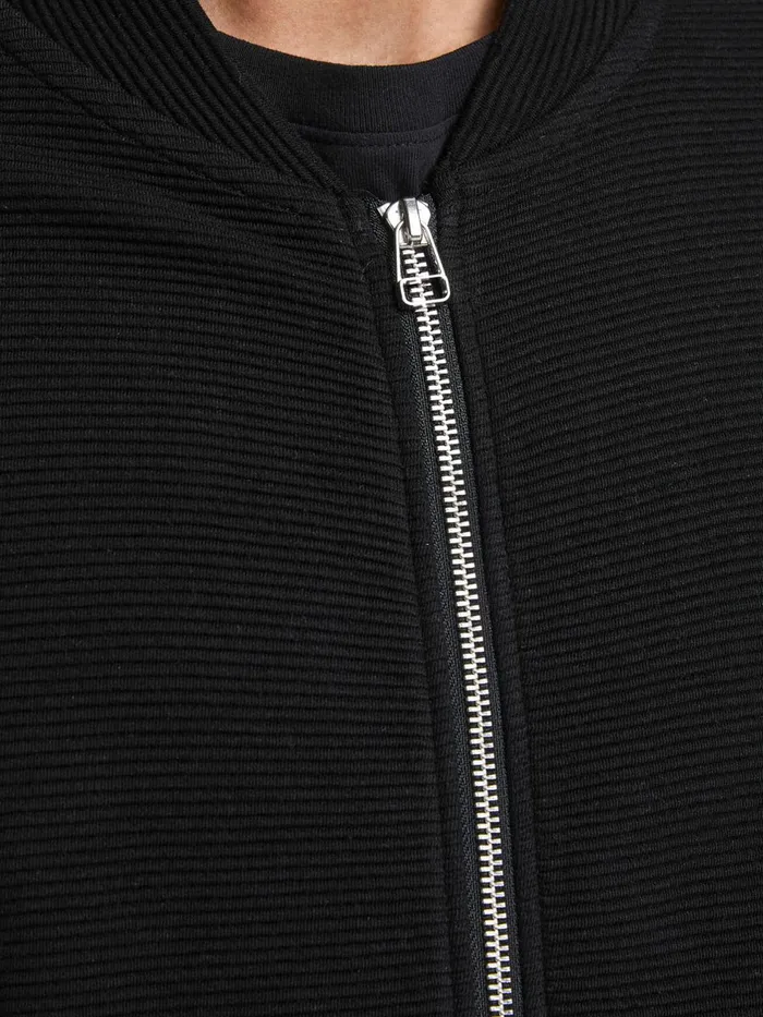 Knitwear JACK and JONES Mens ZIPPED CARDIGAN Black Black Popular