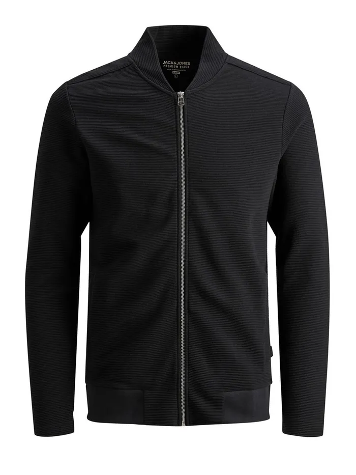 Knitwear JACK and JONES Mens ZIPPED CARDIGAN Black Black Popular