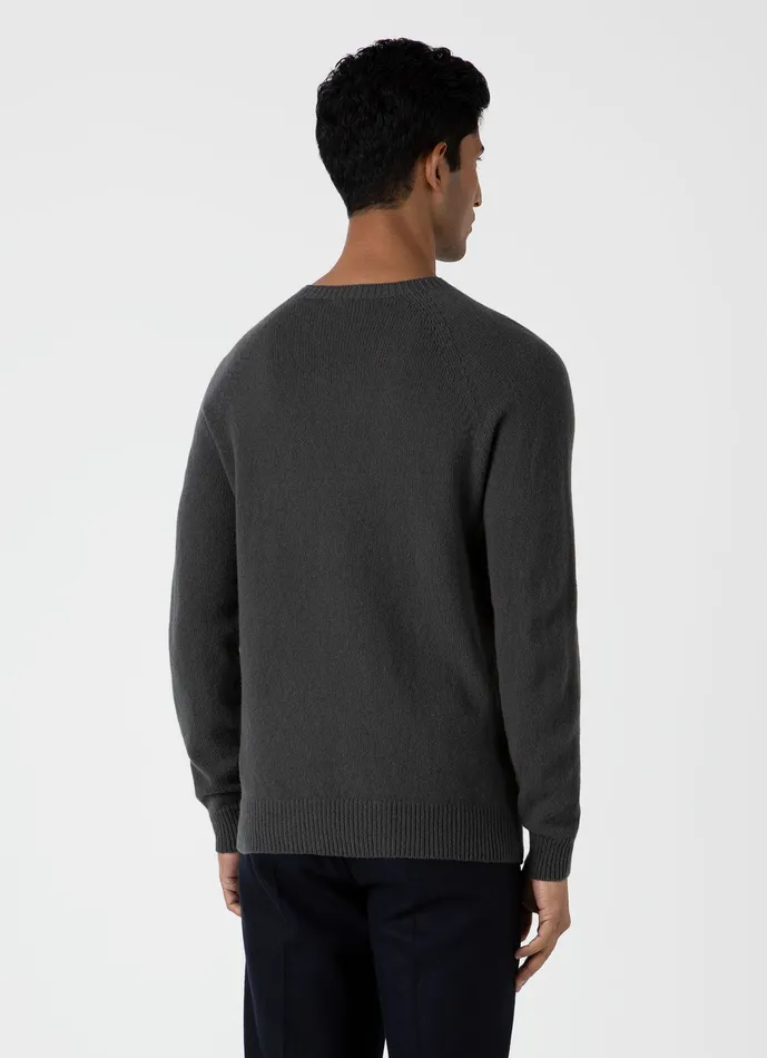 Knitwear Men ussunspel Lambswool Crew Neck Jumper Drill Green