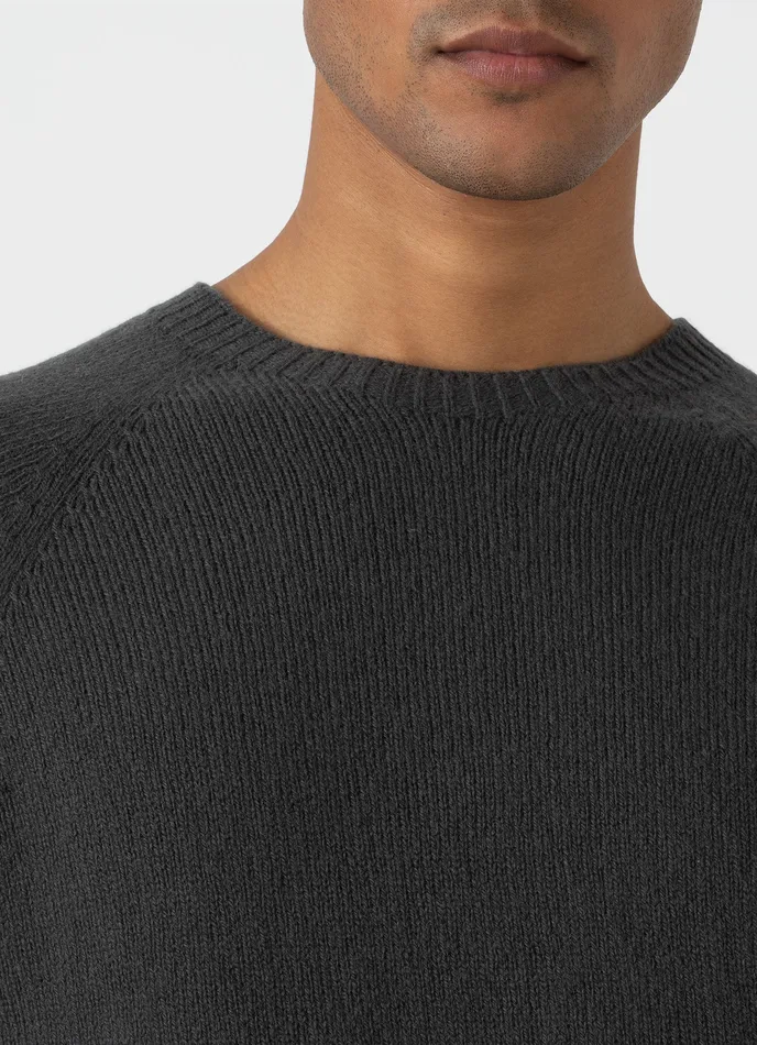 Knitwear Men ussunspel Lambswool Crew Neck Jumper Drill Green