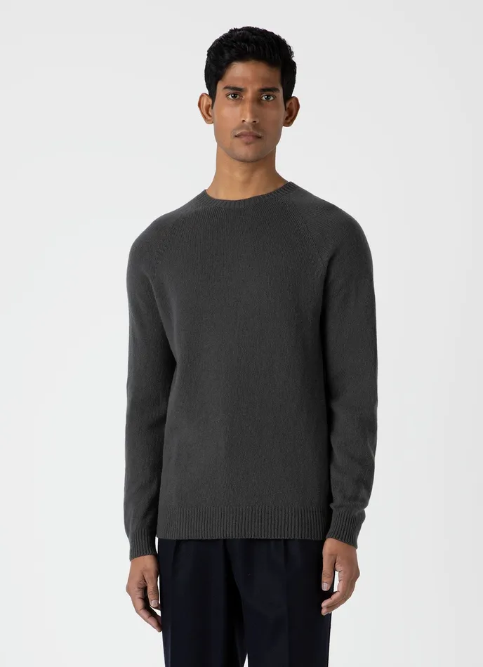 Knitwear Men ussunspel Lambswool Crew Neck Jumper Drill Green