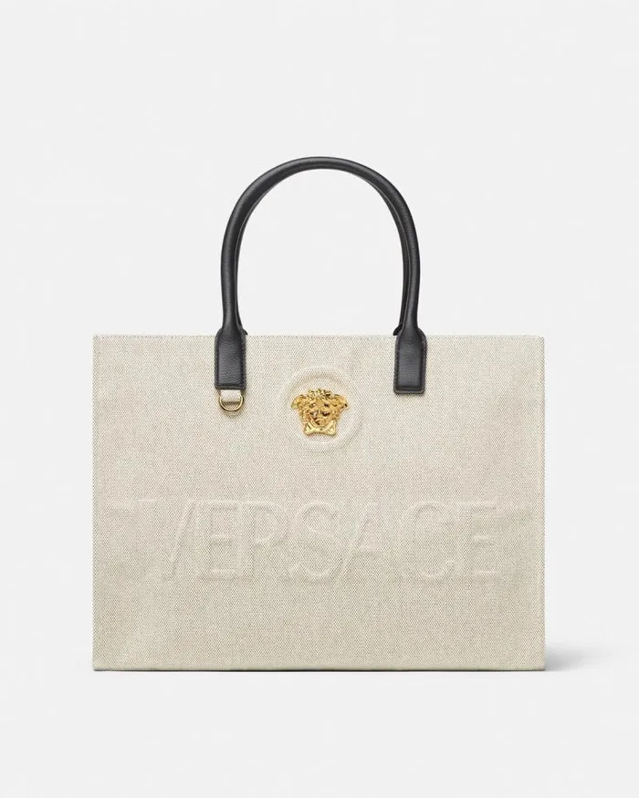 La Medusa Canvas Large Tote Bag Beige Women Versace Totes